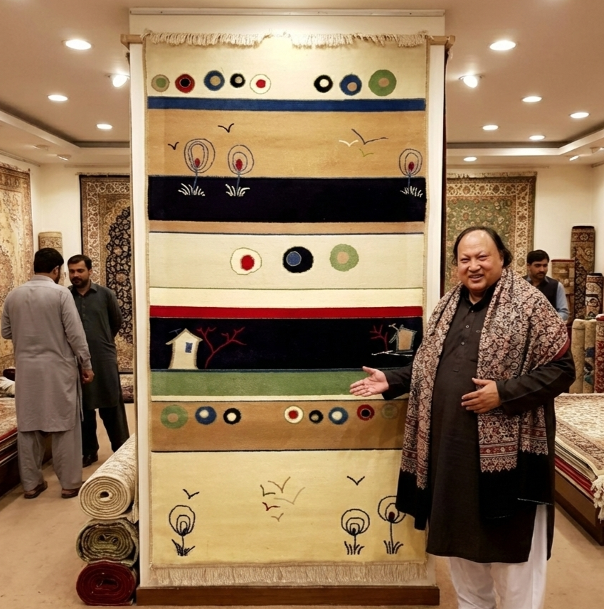 Vibrant Multi-Color Persian 500 Area Rug - 3 ft x 6.5 ft - Farsh Aryan 7 with Playful Geometric Design