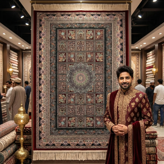 4 ft x 6 ft Area Rug - Persian 1200 Reeds - Farsh Kilim Mojalal 7 - Red Wine - Luxurious Persian Elegance for Your Home