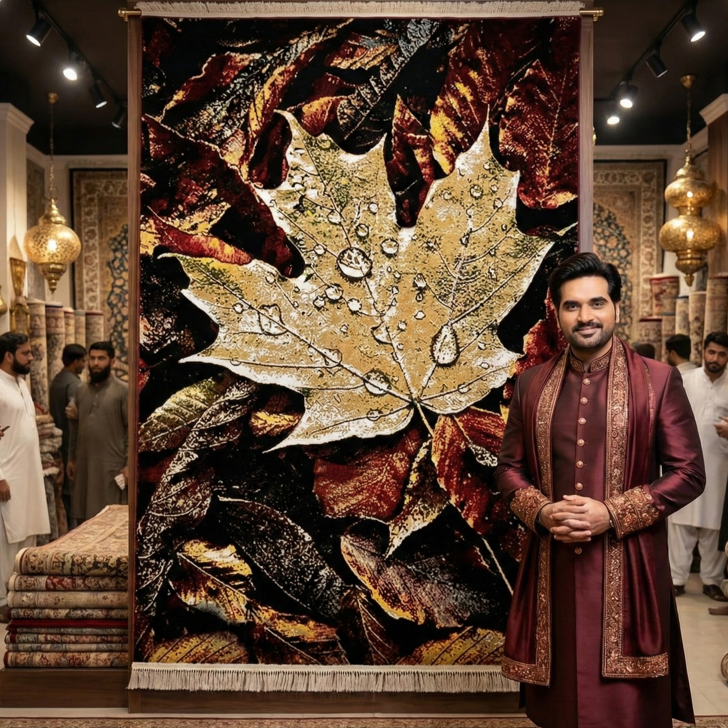 Luxurious 7 ft x 10 ft Persian 1000 Reeds Farsh Sohail 1 Area Rug - D. Blue and Multi Colors