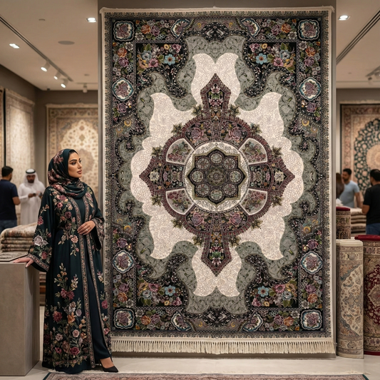 Elegant Persian 1200 Reeds Area Rug - 4 ft x 6 ft - Farsh Kilim Mojalal 6 - Beige