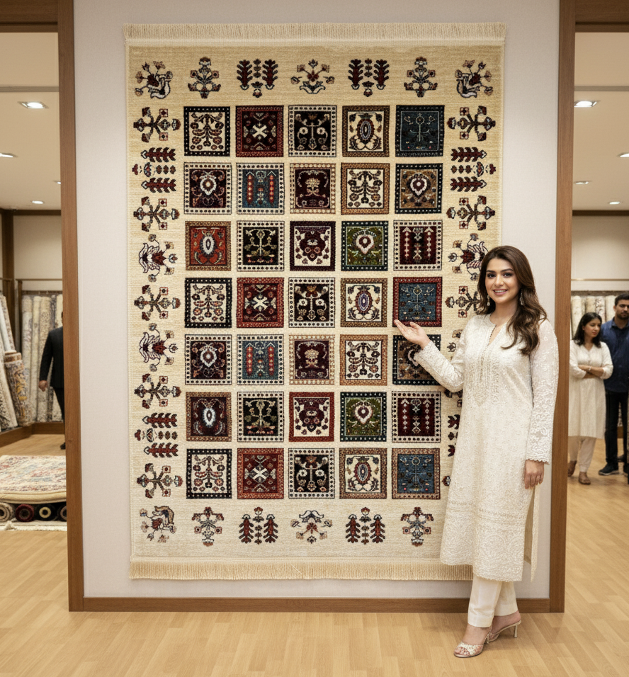 Turkish Rug - Anatolian Mosaic Collection - Beige Multicolor Geometric