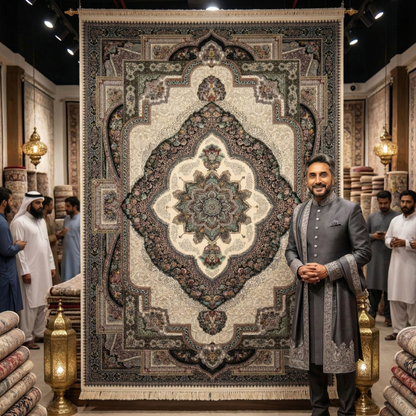 5 ft x 8 ft Area Rug - Persian 1200 Reeds - Farsh Kilim Mojalal 5 - Beige - Luxurious Elegance and Durability