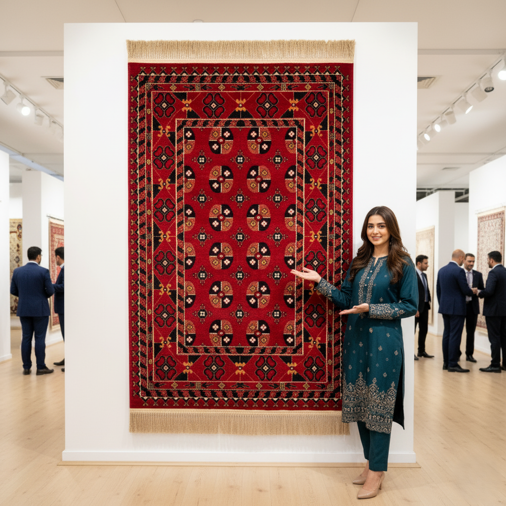 3 ft x 5 ft Persian Rug - Qashqai Majesty Collection - Red Acrylic Polyester Luxury