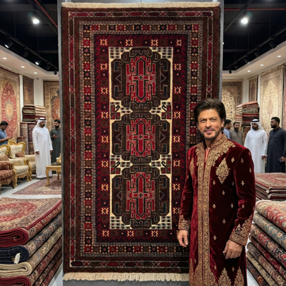 Exquisite 3 ft x 5 ft Handmade Baluchi Rug - Rich Colors & Intricate Geometric Patterns