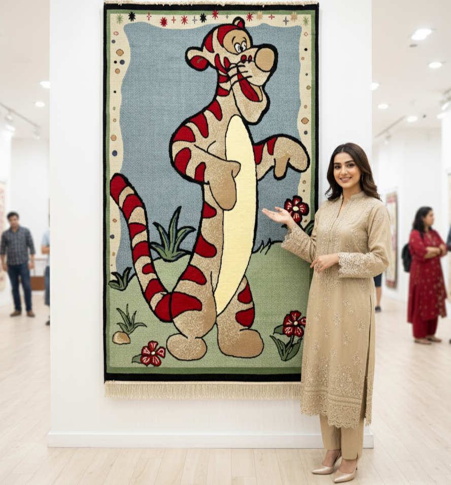 3 ft x 7 ft Persian Rug - Shiraz Joy Collection - Multicolor Kids Cartoon Design