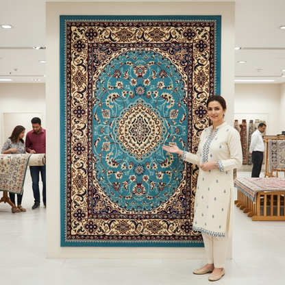 Turkish Rug – Sultanah Collection – Turquoise Elegance