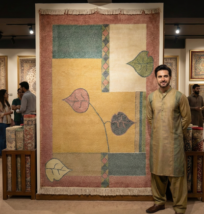 Elegant Pink and Multi-Color Persian Area Rug - 4.5 ft x 6.5 ft - 500 Reeds - Farsh Aryan 9