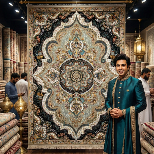 8 ft x 11 ft Area Rug - Persian 700 Reeds - Farsh Pamchal 1 - Coffee - Transform Your Space with Timeless Elegance