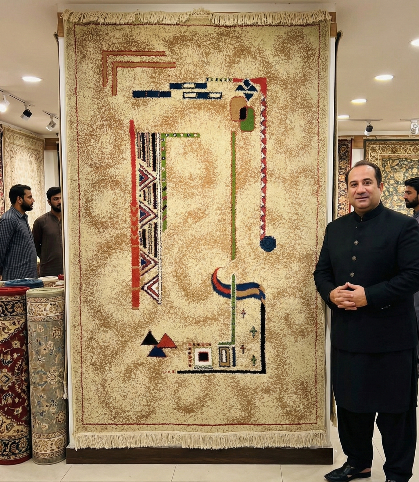 Elegant Beige Persian Area Rug - 4 ft x 6.5 ft - 500 Reeds - Farsh Aryan 1