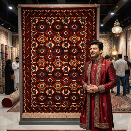 Elevate Your Space with Persian Baluchi 1 Area Rug - 3 ft x 5 ft - Rich Red Wine - Luxurious Machine-Made Excellence
