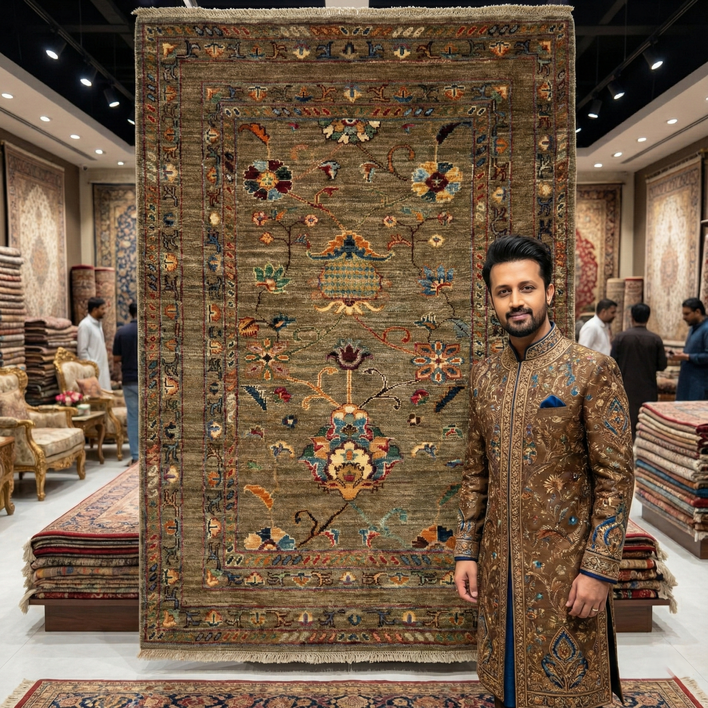 Luxurious Chobi Handmade Wool Rug - 3ft x 5ft - Timeless Elegance in Earthy Tones