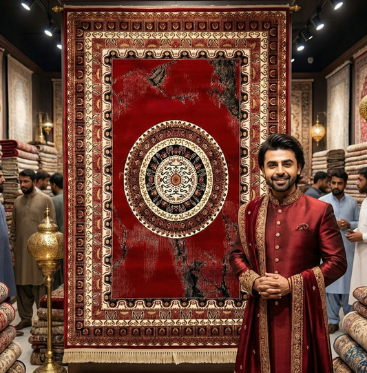 Elegant Red Wine Area Rug - 5 ft x 8 ft - Persian 500 Reeds Farsh Nab Collection