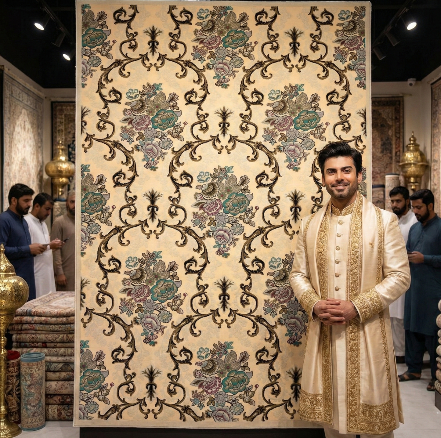 Elegant Beige Persian Area Rug - 5 ft x 8 ft - 700 Reeds Sepas Collection - Multi Colors