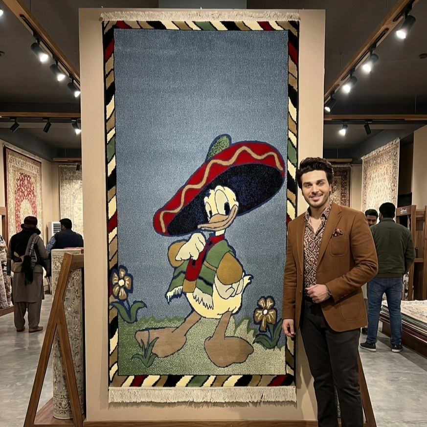 Charming Multi-Colored Persian 500 Area Rug - 3 ft x 6.5 ft - Farsh Aryan 5 with Playful Design