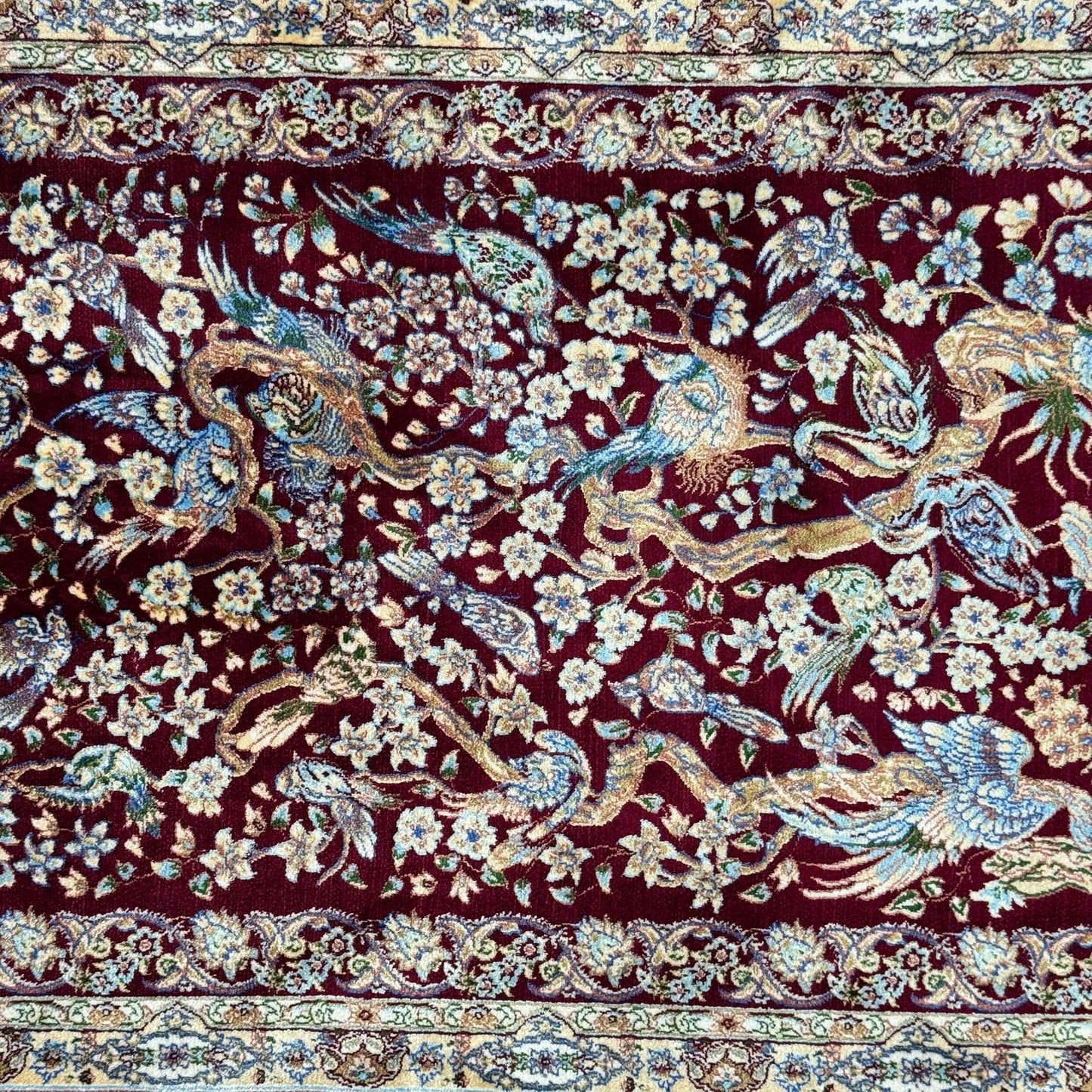 Persian Silk Bird of Paradise Rug 2.5 ft x 4 ft | 1600 Reeds