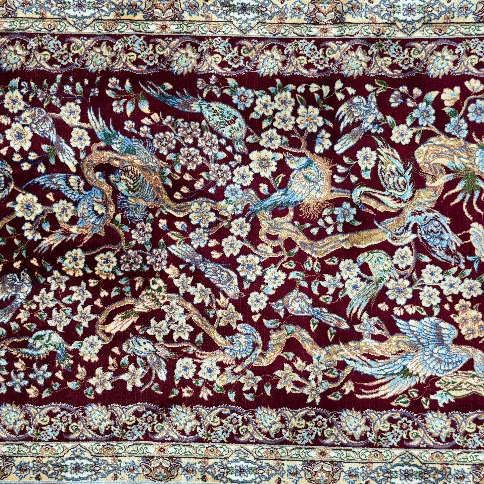 Persian Silk Bird of Paradise Rug 2.5 ft x 4 ft | 1600 Reeds