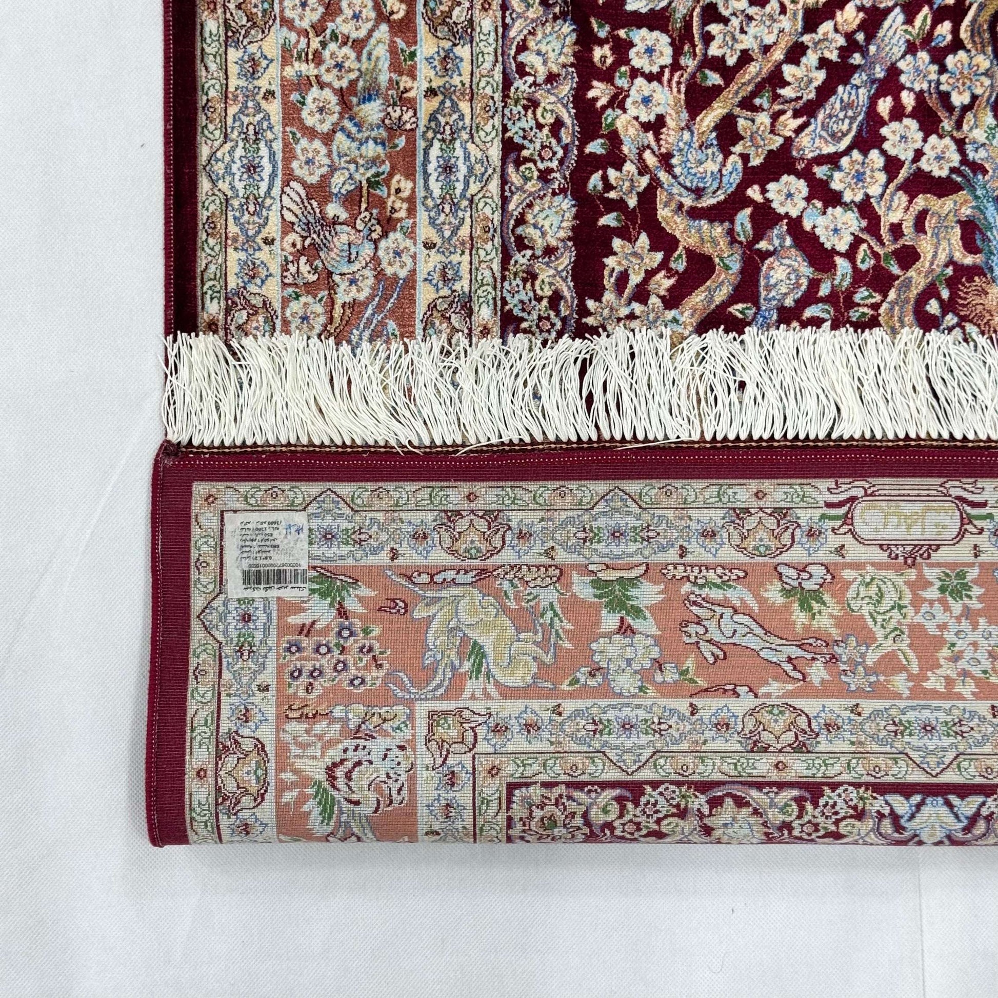 Persian Silk Bird of Paradise Rug 2.5 ft x 4 ft | 1600 Reeds