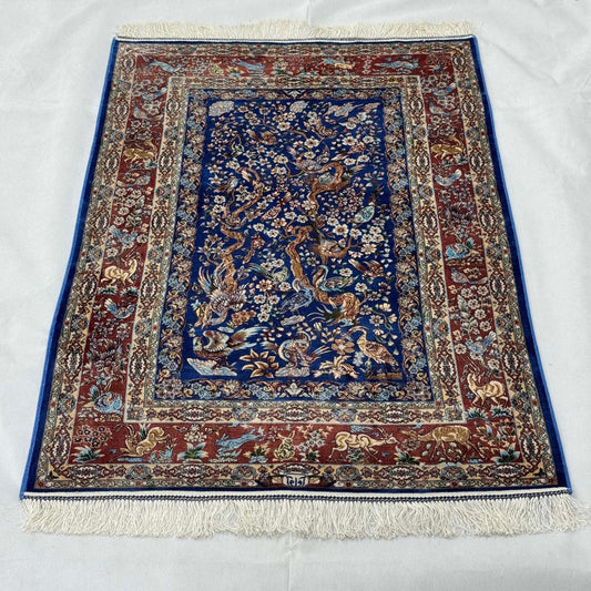 Persian Silk Garden of Paradise Rug 2.5 ft x 4 ft | 1600 Reed