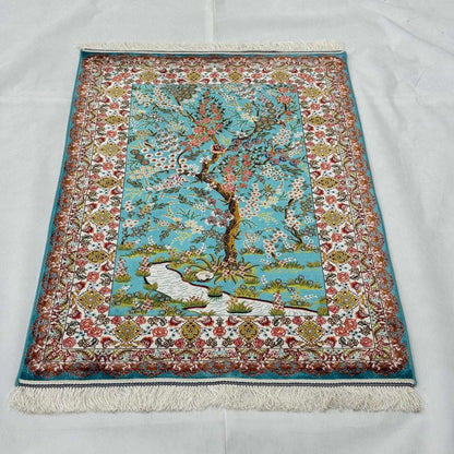 Persian Silk Tree of Life Rug 2.5 ft x 4 ft | Pure Silk Abresham 1600 Reeds
