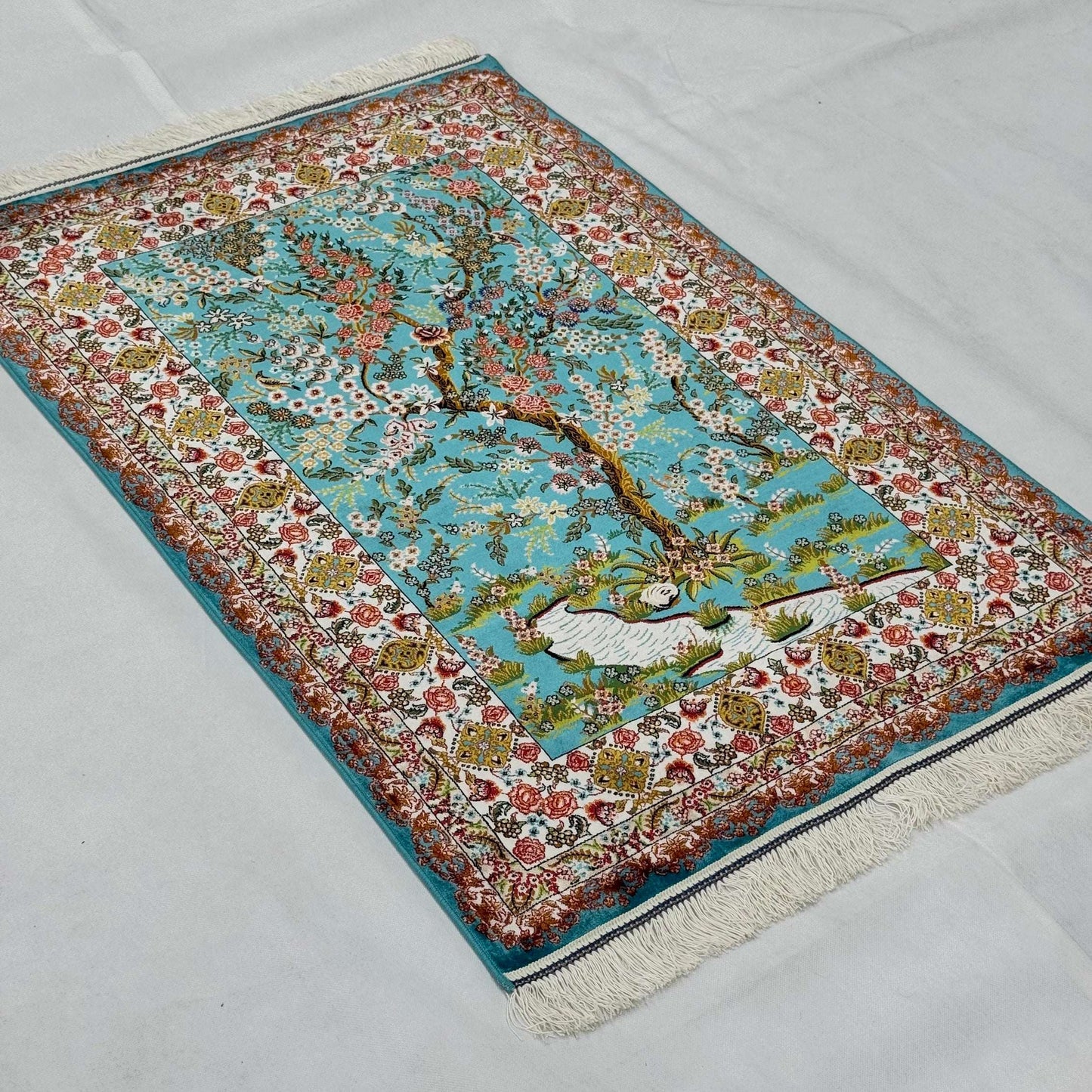 Persian Silk Tree of Life Rug 2.5 ft x 4 ft | Pure Silk Abresham 1600 Reeds