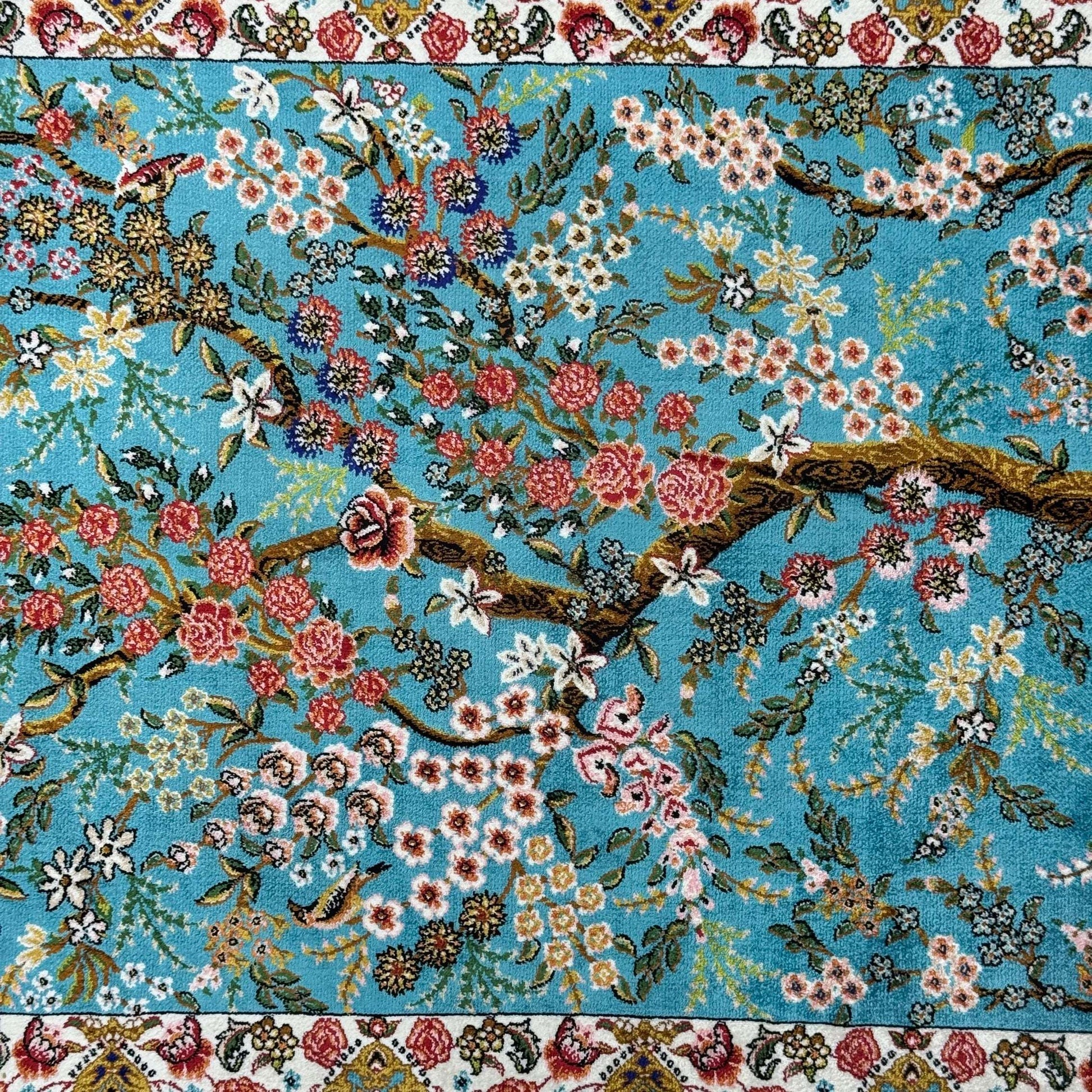 Persian Silk Tree of Life Rug 2.5 ft x 4 ft | Pure Silk Abresham 1600 Reeds