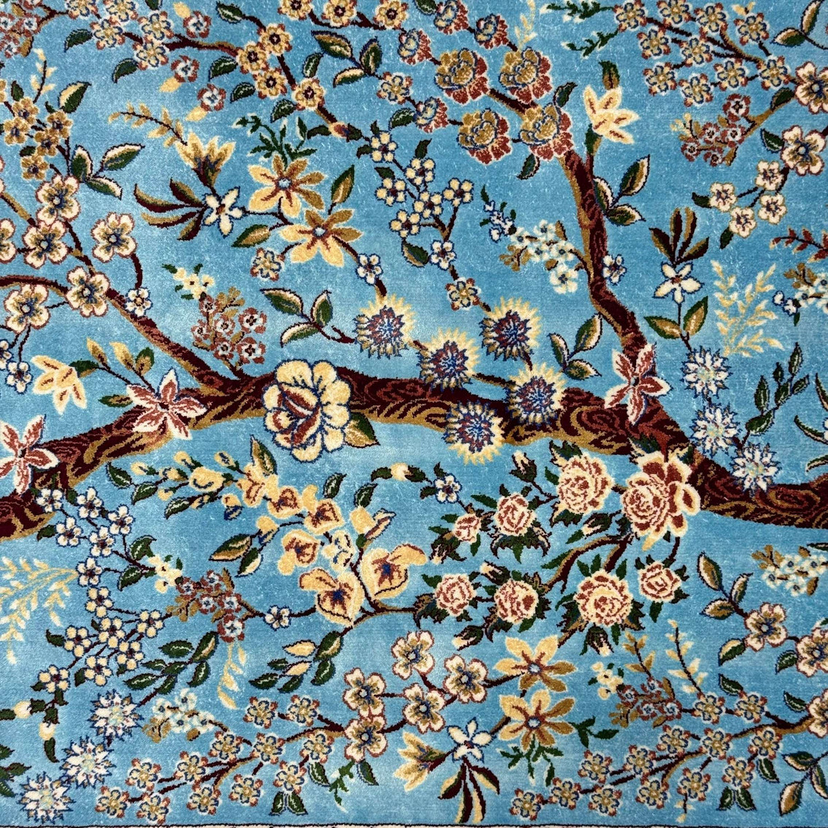 Persian Silk Floral Tree Rug 2.5 ft x 4 ft | Pure Silk Abresham 1600 Reed