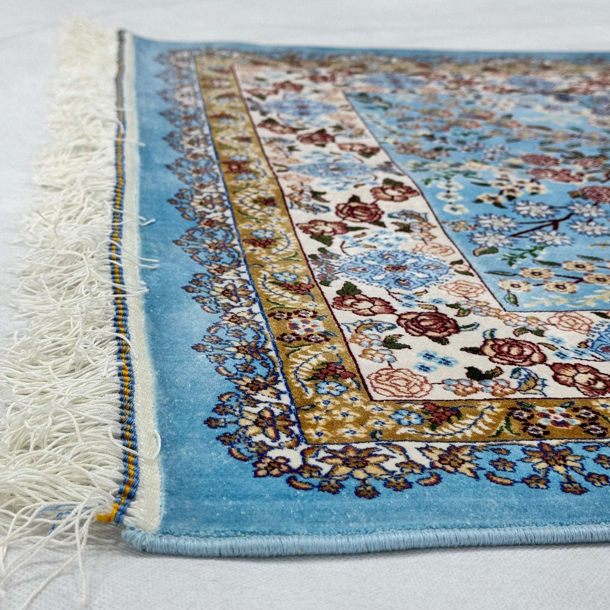Persian Silk Floral Tree Rug 2.5 ft x 4 ft | Pure Silk Abresham 1600 Reed