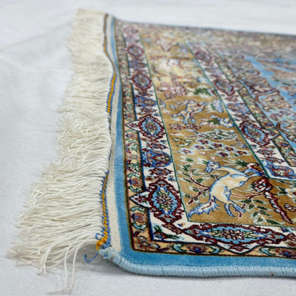 Persian Silk Abresham Bird & Floral Rug 2.5 ft x 4 ft | 1600 Reed