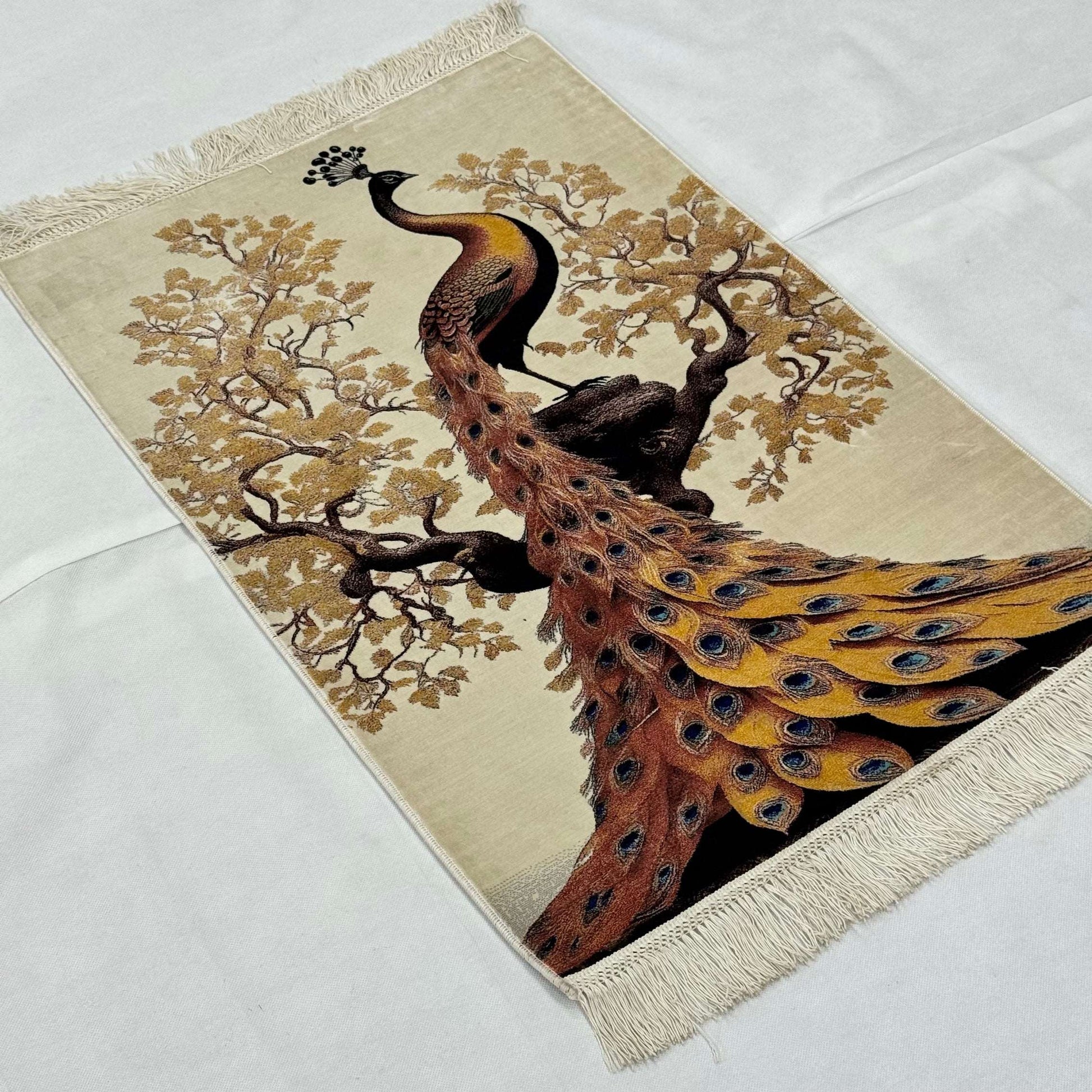 Persian Silk Peacock Rug 2 ft x 3 ft | Pure Silk Abresham | 1600 Reed