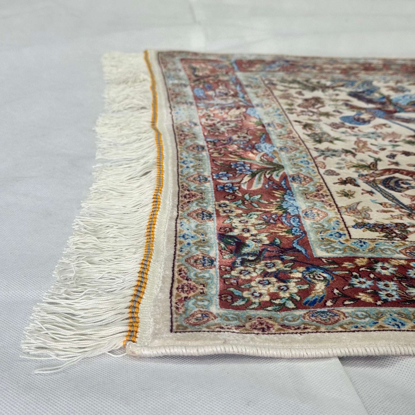 Persian Silk Hunting Scene Rug 2.5 ft x 4 ft | Pure Silk Abresham