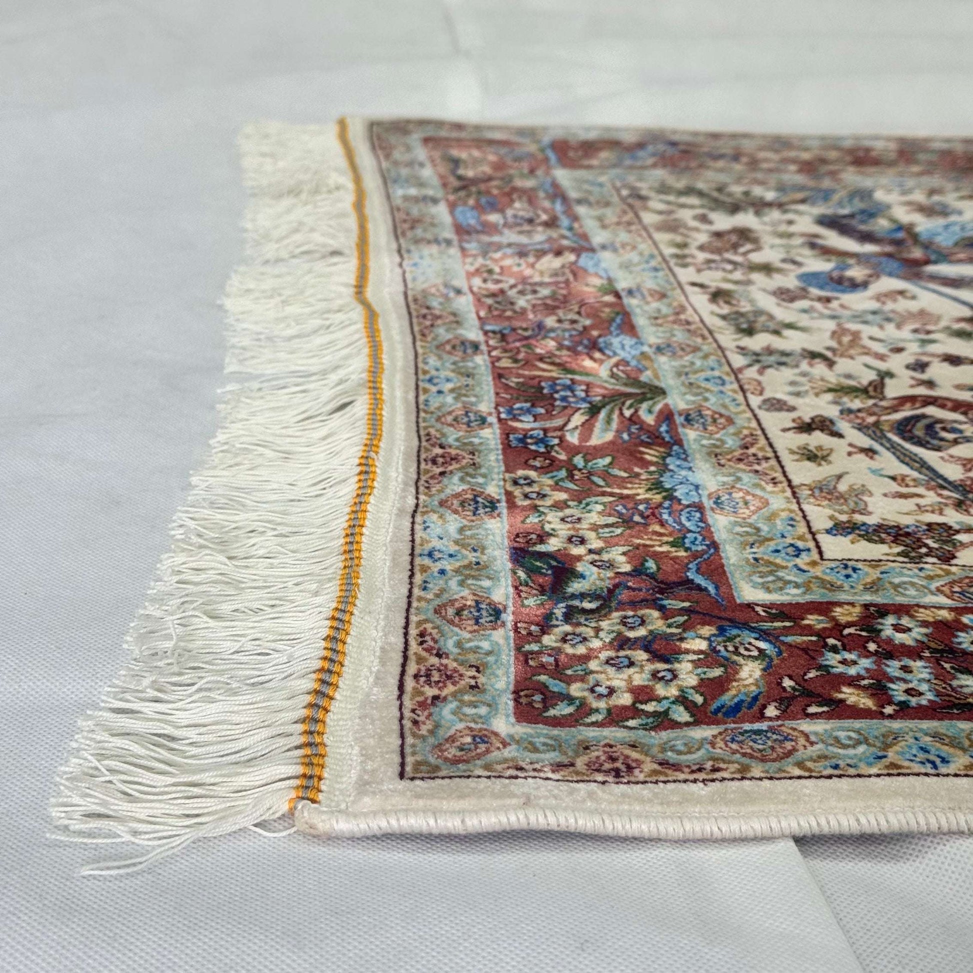Persian Silk Hunting Scene Rug 2.5 ft x 4 ft | Pure Silk Abresham