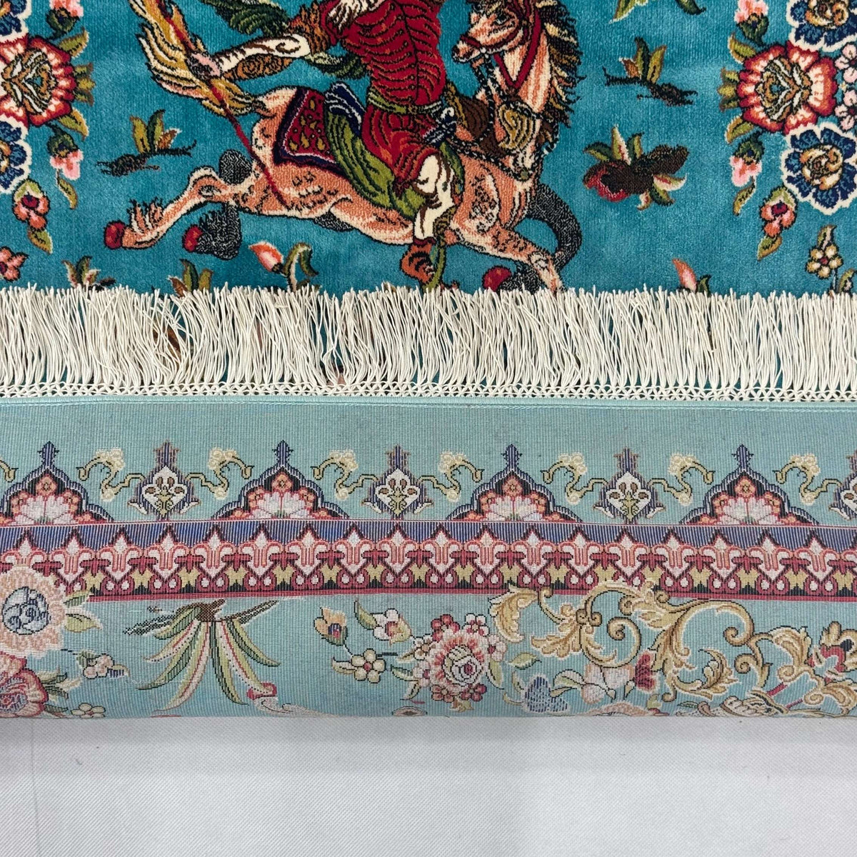 Persian Silk Hunting Scene Rug 2.5 ft x 4 ft | 1600 Reed Abresham
