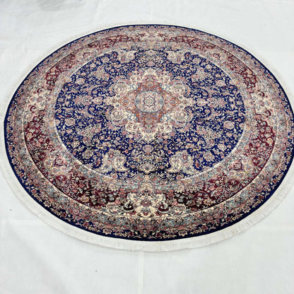 Persian Silk Round Rug 6.5 ft x 6.5 ft | Isfahan Medallion 1600 Reed