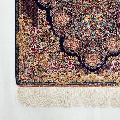 Persian Silk Abresham Rug 2 ft x 3 ft | 1600 Reed Machine-Made Iran