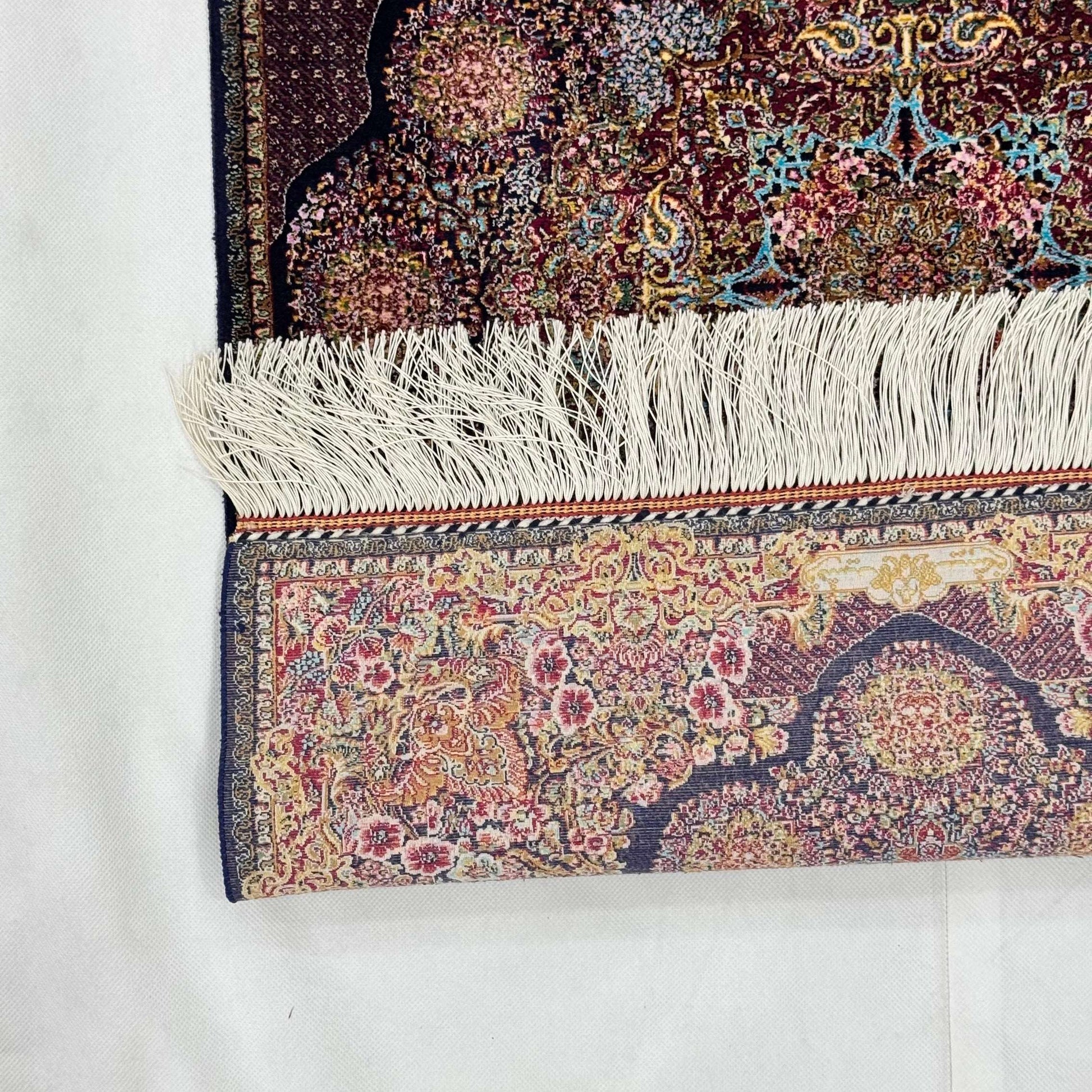 Persian Silk Abresham Rug 2 ft x 3 ft | 1600 Reed Machine-Made Iran