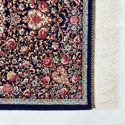 Persian Silk Floral Medallion Rug 2 ft x 3 ft | 1600 Reed Iranian Abresham