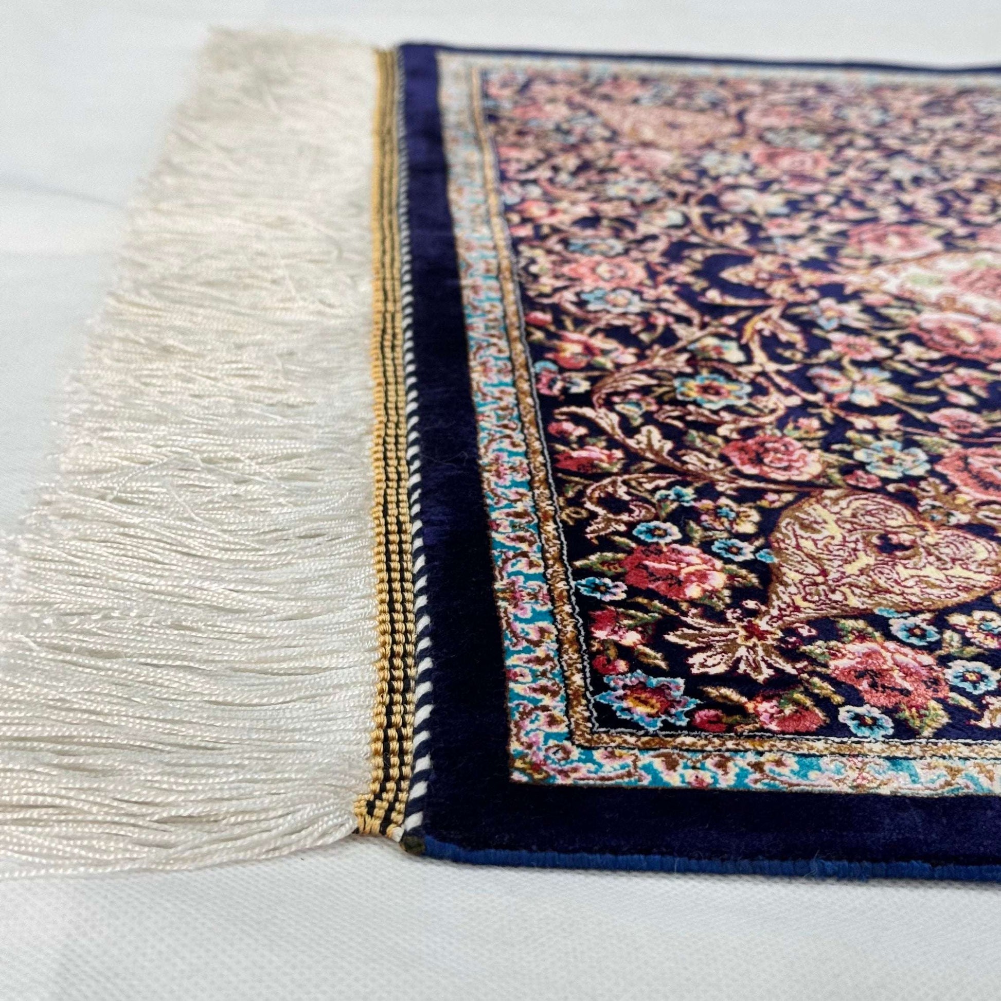 Persian Silk Floral Medallion Rug 2 ft x 3 ft | 1600 Reed Iranian Abresham