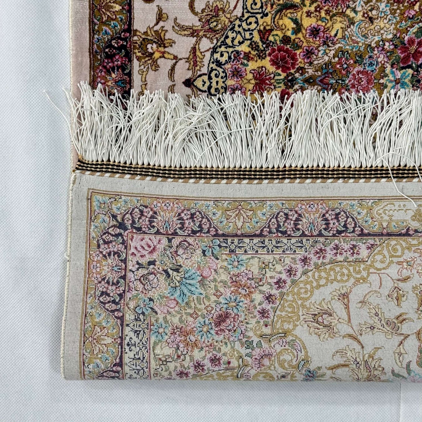 Persian Silk Floral Medallion Rug 2 ft x 3 ft | 1600 Reed Iranian Abresham