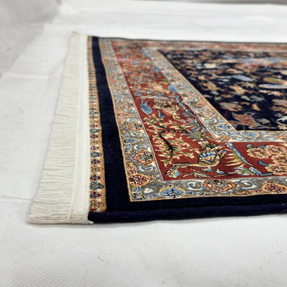 Persian Silk Abresham Runner Rug | Hunting Scene | 3 ft x 13 ft | 1600 Reed | Iran