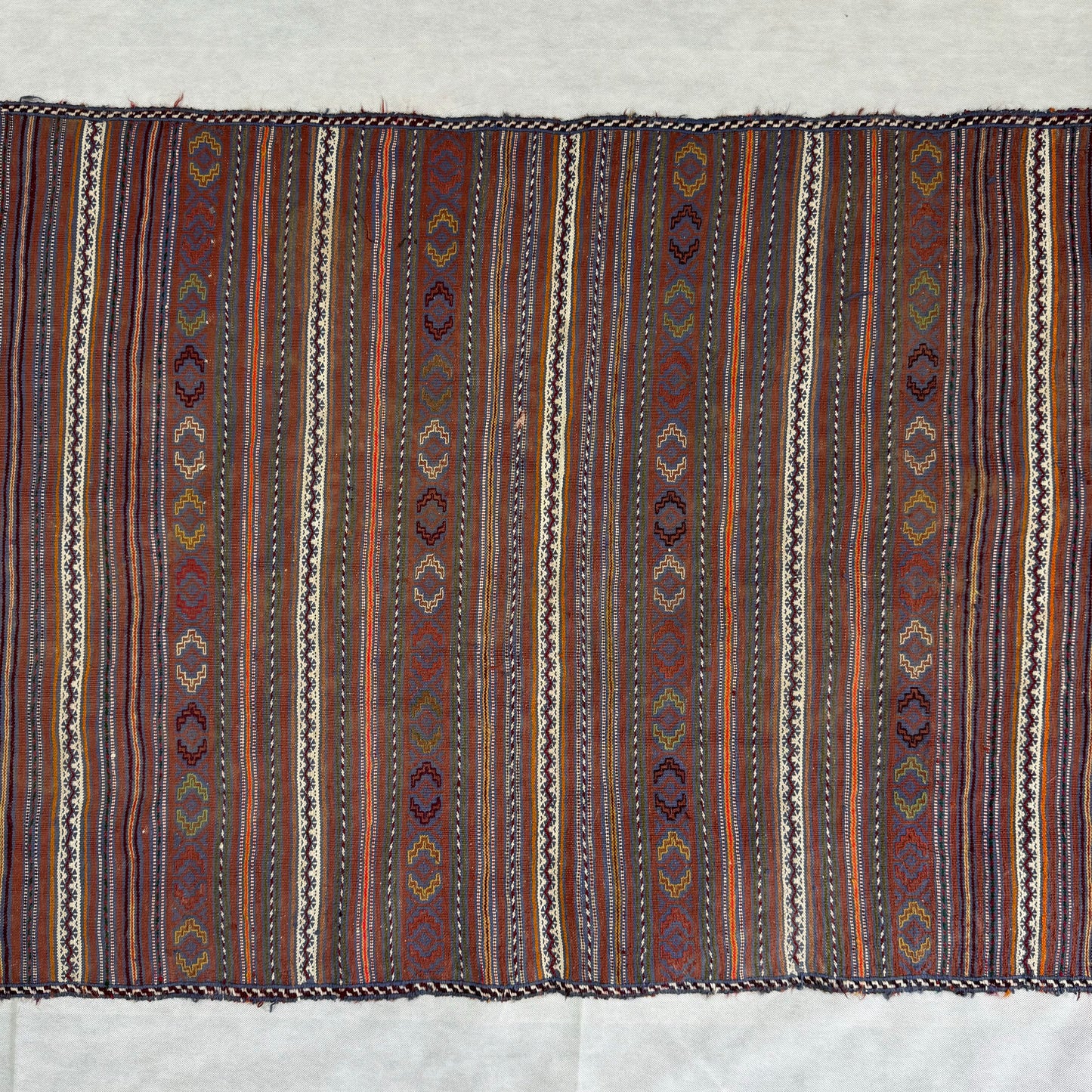 Handmade Afghan Wool Kilim Rug - 3ft x 5ft - Multi-Color