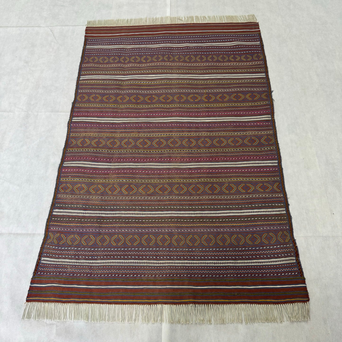 Handmade Afghan Kilim Wool Rug - Multi-Colored - 3ft x 5ft