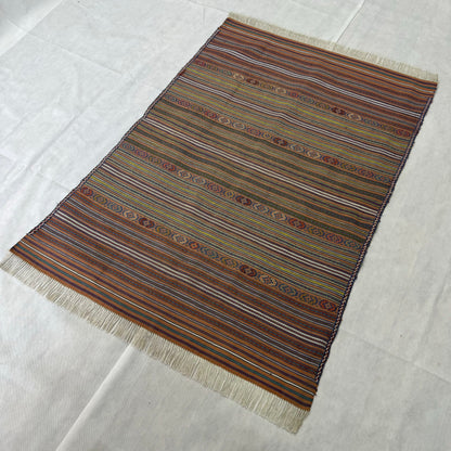 Handmade Multicolor Afghan Kilim Rug - 3ft x 5ft