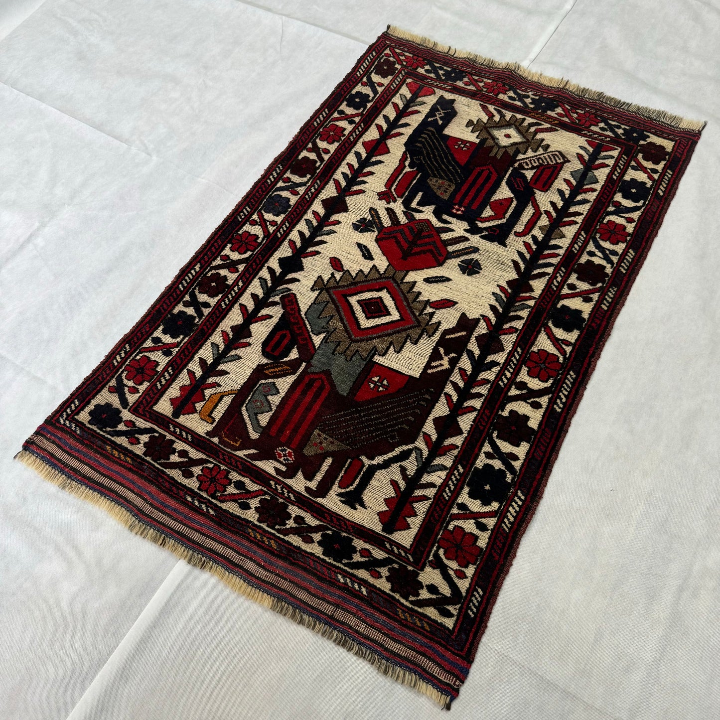 Handcrafted Gul Barjasta Rug - 3 ft x 5 ft - Traditional Motifs