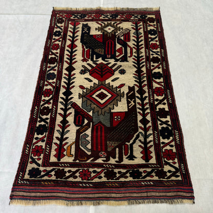 Handcrafted Gul Barjasta Rug - 3 ft x 5 ft - Traditional Motifs