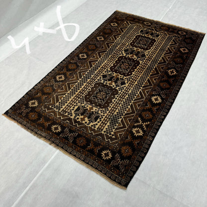 Exquisite Baluchi Handmade Rug - 4 ft x  6 ft | Rich Traditional Patterns | Authentic Afghan Craftsmanship