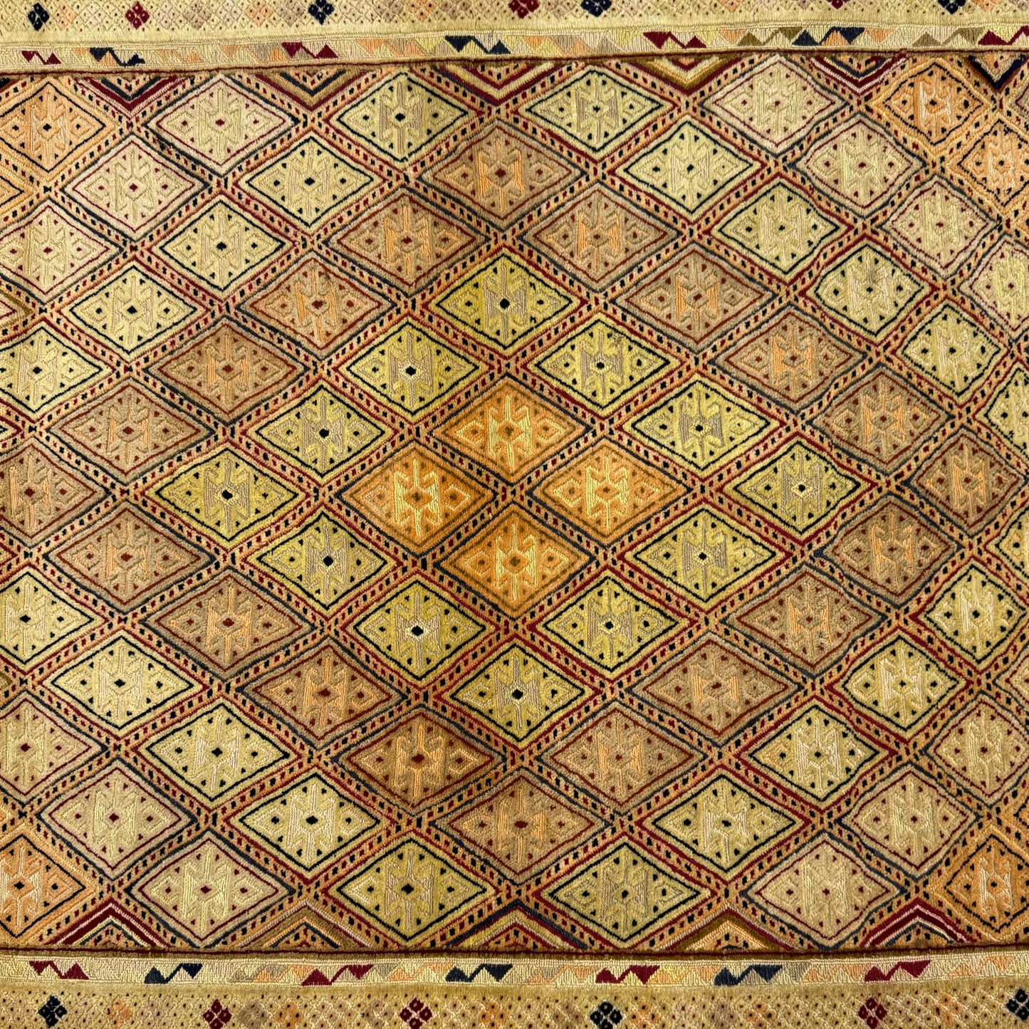 Exquisite Afghan Belgic Handmade Rug - 4.5 ft x 6 ft - Vibrant Geometric Design