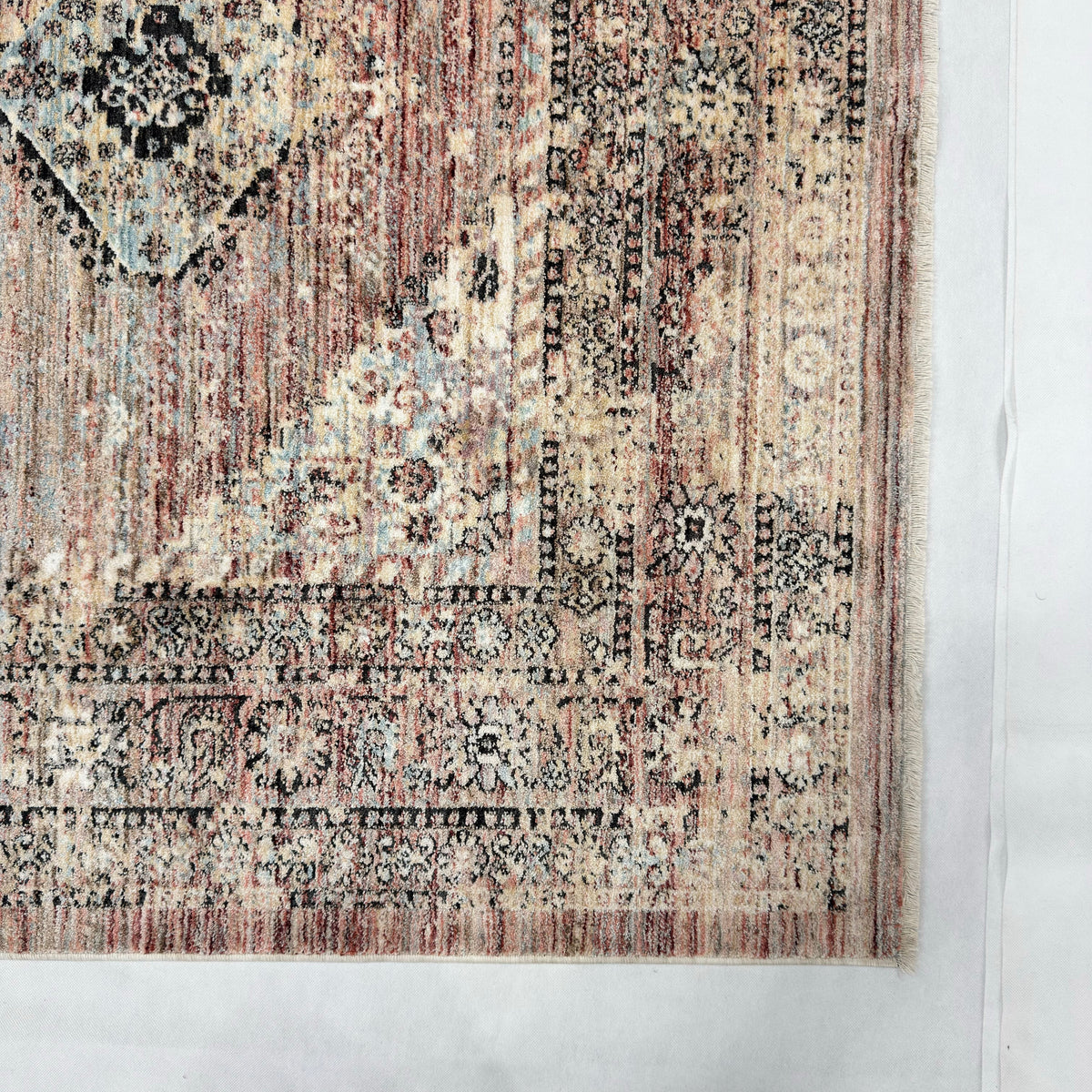 Oushak Heritage Turkish Acrylic Rug – Rust & Charcoal Medallion, 5 x 8 ft
