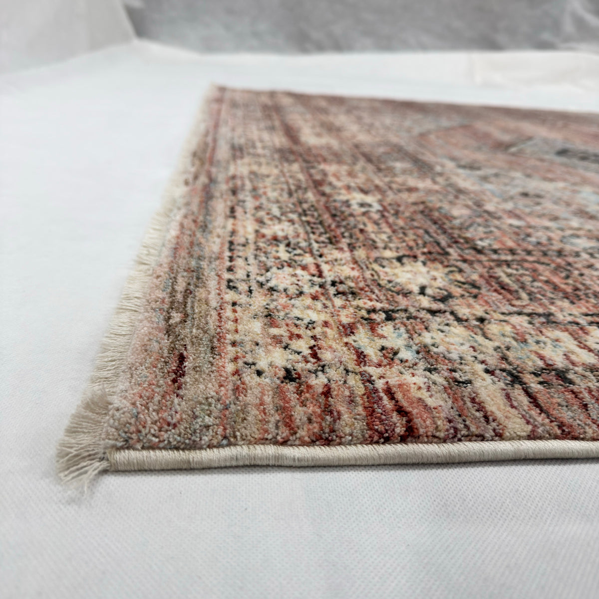 Oushak Heritage Turkish Acrylic Rug – Rust & Charcoal Medallion, 5 x 8 ft