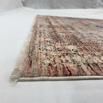 Oushak Heritage Turkish Acrylic Rug – Rust & Charcoal Medallion, 5 x 8 ft