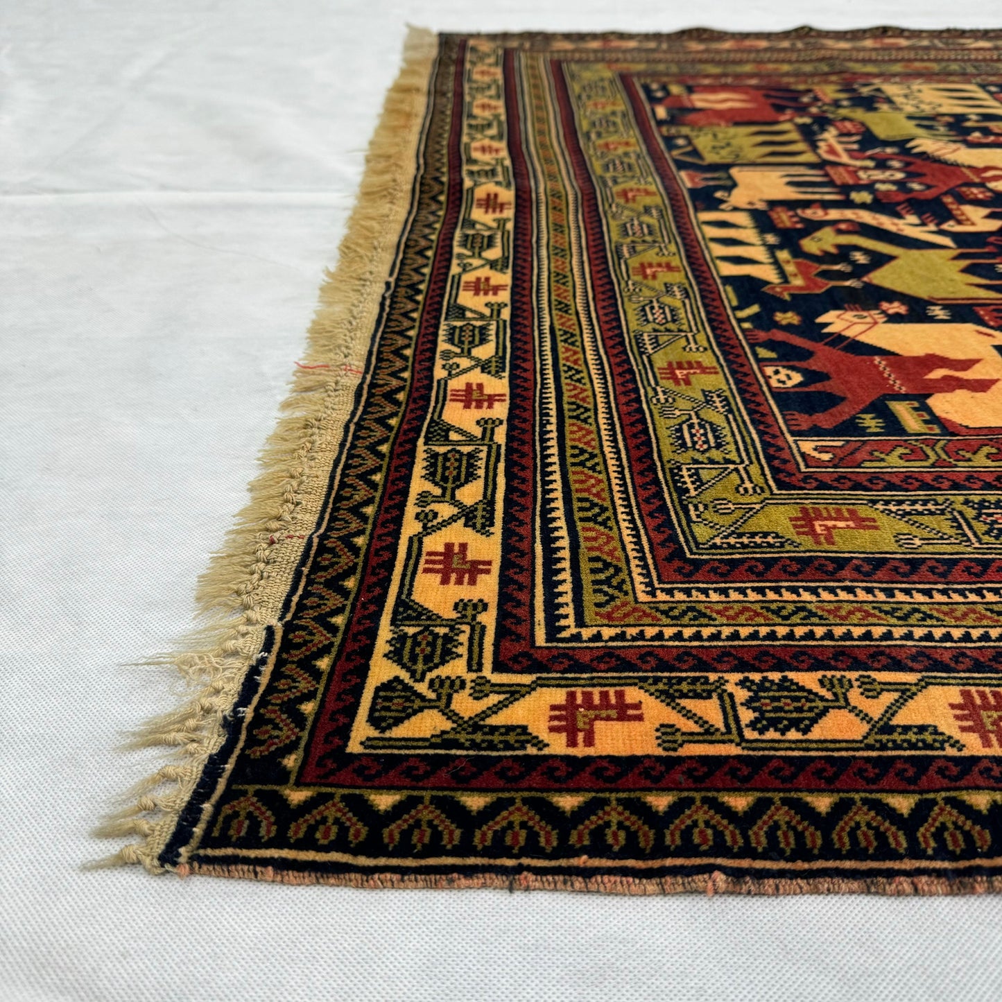 150-Year-Old Handmade Antique Afghan Ali Khoja Rug - 4 ft x 7 ft - Timeless Elegance for Your Home